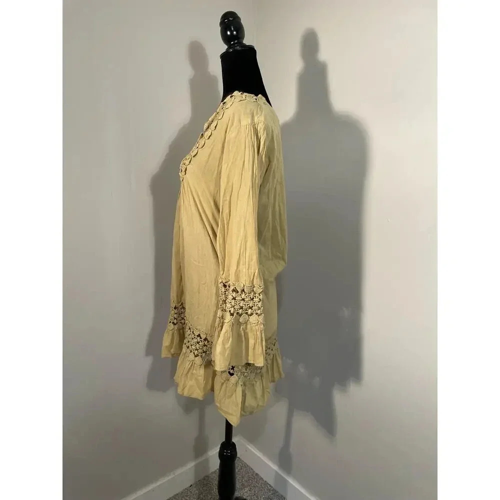 S.R. Fashion Flowy Bell Sleeve Bohemian Tunic Top - Picture 6 of 11